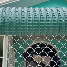 Green corrugated zinc roofing